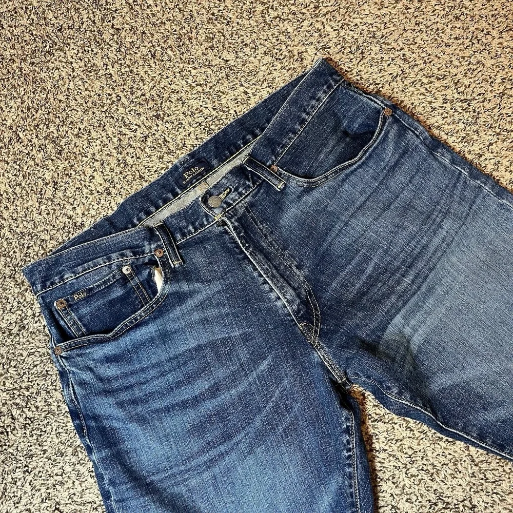 Polo Ralph Lauren Hampton Relaxed Straight Jeans Blue Denim Men's Size 36x30 REA
